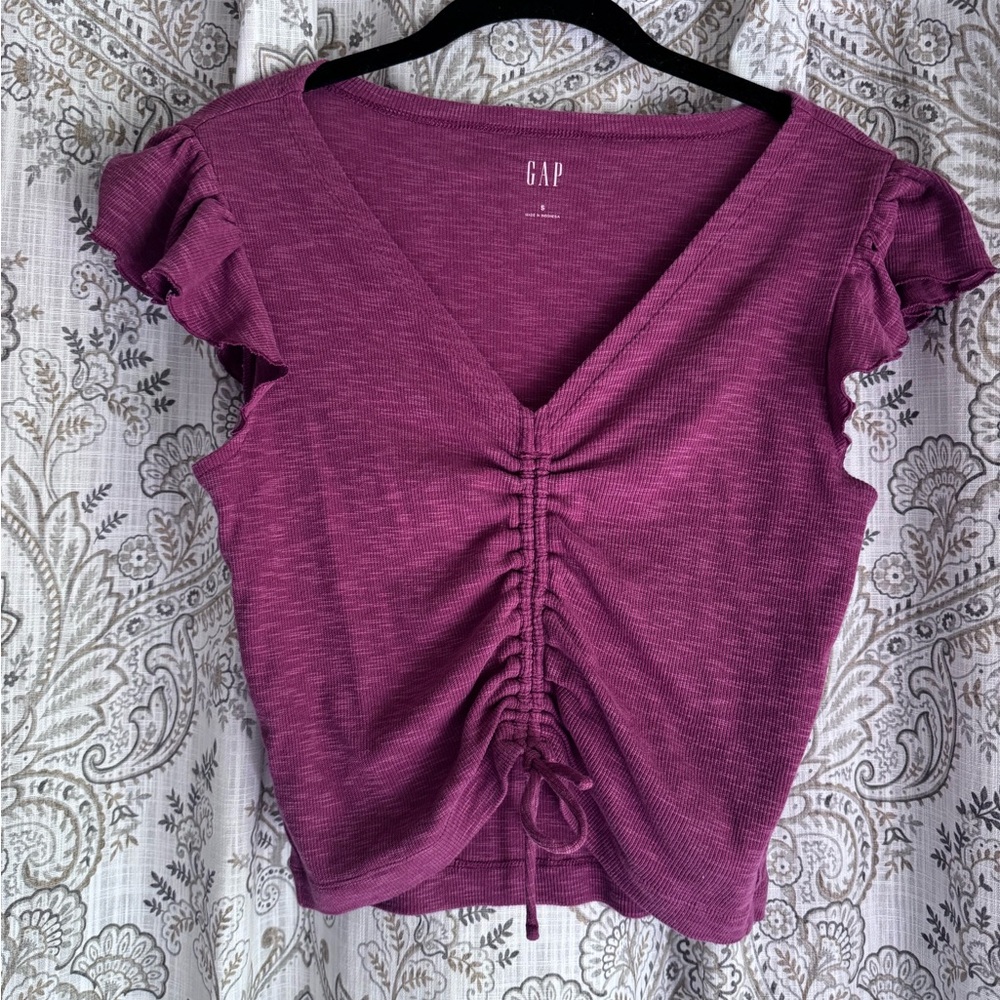 GAP Berry V-Neck Top with Flutter Sleeves
Bundle the Berry, Black and White $65!